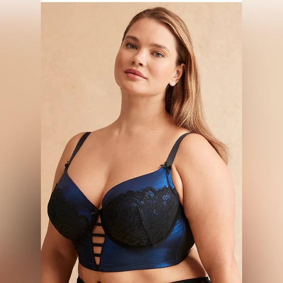 NWT Cacique Foil Shine Longline Balconette Bra, size 42 DDD - Picture 1 of 11